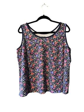 Plus Size Cotton Floral Tank Top